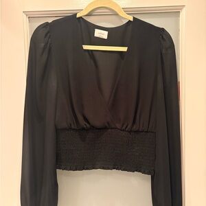 Wilfred Black Smocked Top